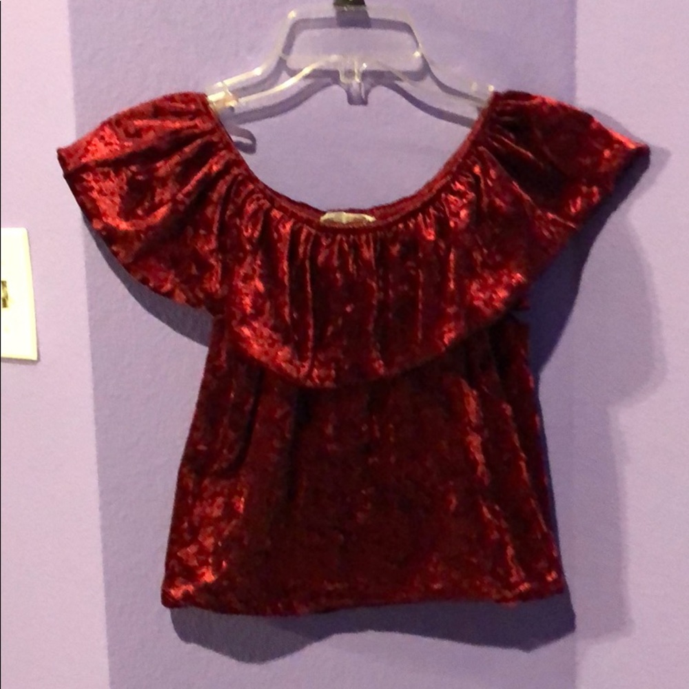 Red Crush Velvet Crop Top